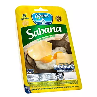 Queso Sabana Alpina Tajado 240 G X 15 Tajadas