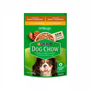 Dog Chow Pouche Con Cordero Para Adultos Minis Y Pequeños