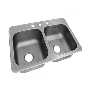 Lavaplatos Doble Poceta En Acero 80x43