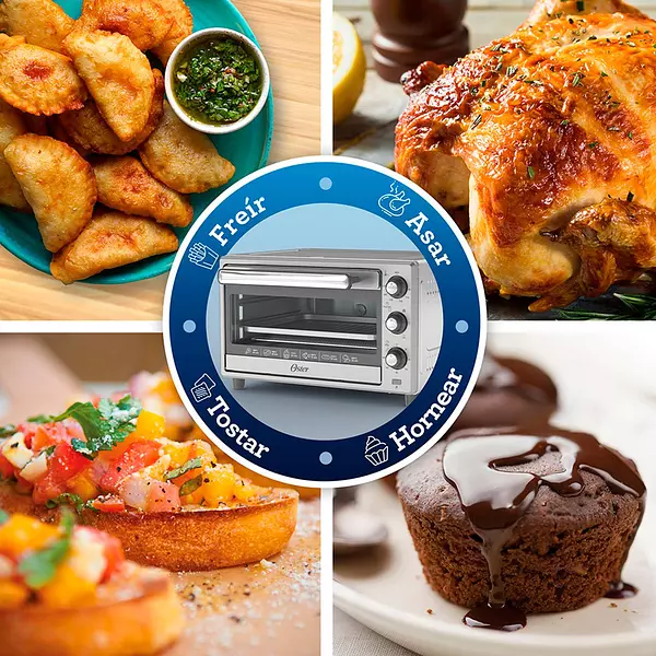 Horno Tostador Y Freidora De Aire Oster 25 Lt Plateado 3645