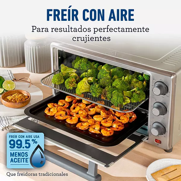 Horno Tostador Y Freidora De Aire Oster 25 Lt Plateado 3645