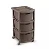 Cajonero Rimax Apariencia Rattan 3 Gavetas Altas Mocca