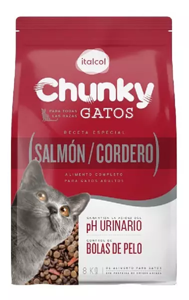 Chunky Gatos Salmón Y Cordero 8 Kg