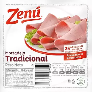 Mortadela Tradicional Zenu 5 Tajadas